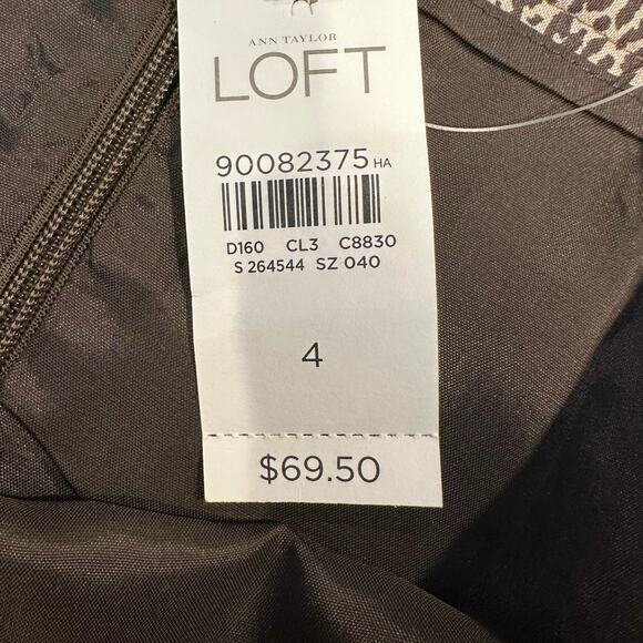 NWT LOFT Leopard Animal Print Silk Blend Pencil Skirt Women’s Size reptile brown - Picture 7 of 8